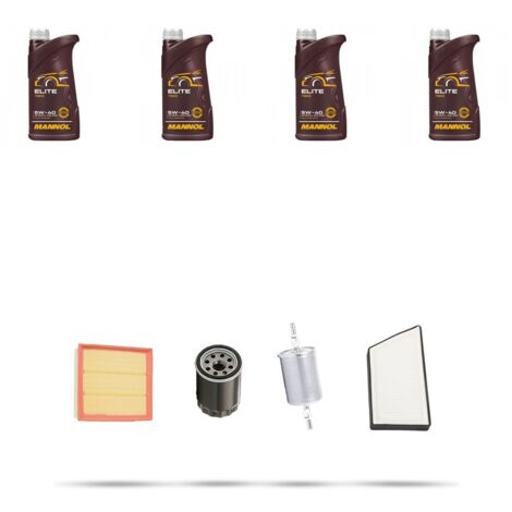 Kit tagliando 4 FILTRI e 4L OLIO compatibile con Peugeot 206 2.0 GT 99kw dal 1999