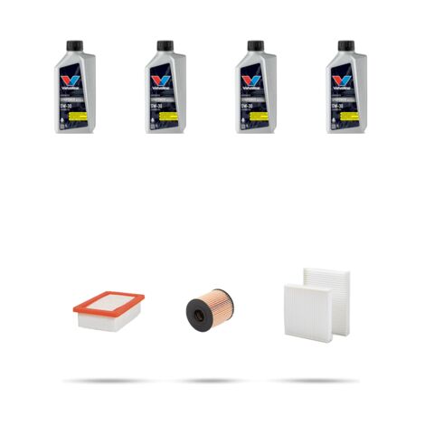 Kit tagliando 4 FILTRI e 4L OLIO compatibile con Peugeot 207 1.6 16v Turbo 115kw dal 2009