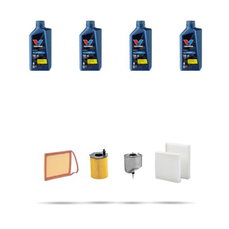 Kit tagliando 4 FILTRI e 4L OLIO compatibile con Peugeot 208 1.4 HDI 50kw Dal 2012