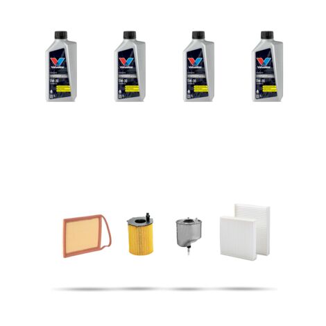 Kit tagliando 4 FILTRI e 4L OLIO compatibile con Peugeot 208 1.6 HDI 84kw Dal 2012