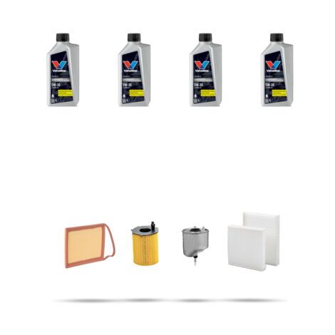 Kit tagliando 4 FILTRI e 4L OLIO compatibile con Peugeot 208 1.6 HDI FAP 82kw Dal 2012