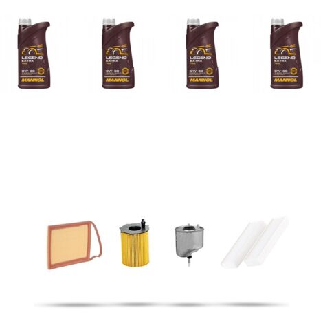 Kit tagliando 4 FILTRI e 4L OLIO compatibile con Peugeot 208 II 1.6 HDI 68kw Dal 2019