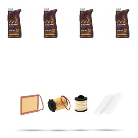 Kit tagliando 4 FILTRI e 4L OLIO compatibile con Peugeot 3008 1.6 BlueHDI 88kw dal 2014
