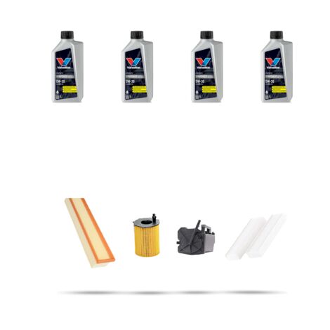 Kit tagliando 4 FILTRI e 4L OLIO compatibile con Peugeot 3008 1.6 HDI 80kw dal 2009