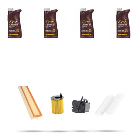 Kit tagliando 4 FILTRI e 4L OLIO compatibile con Peugeot 3008 1.6 HDI 80kw dal 2009