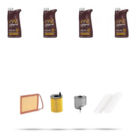 Kit tagliando 4 FILTRI e 4L OLIO compatibile con Peugeot 3008 1.6 HDI Fap 82kw dal 2010