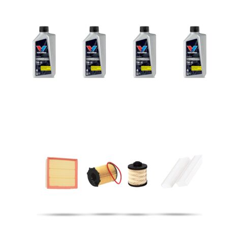 Kit tagliando 4 FILTRI e 4L OLIO compatibile con Peugeot 3008 II 1.6 BlueHDI 85kw Dal 2016