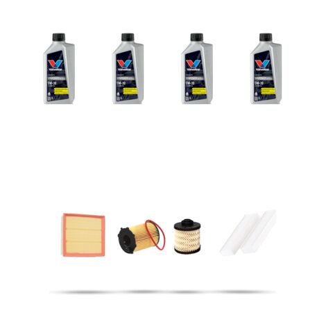 Kit tagliando 4 FILTRI e 4L OLIO compatibile con Peugeot 3008 II 1.6 BlueHDI 88kw Dal 2016