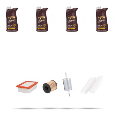 Kit tagliando 4 FILTRI e 4L OLIO compatibile con Peugeot 3008 II 1.6 PureTech 133kw Dal 2018