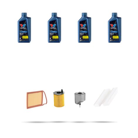 Kit tagliando 4 FILTRI e 4L OLIO compatibile con Peugeot 301 1.6 BlueHDI 68kw dal 2013