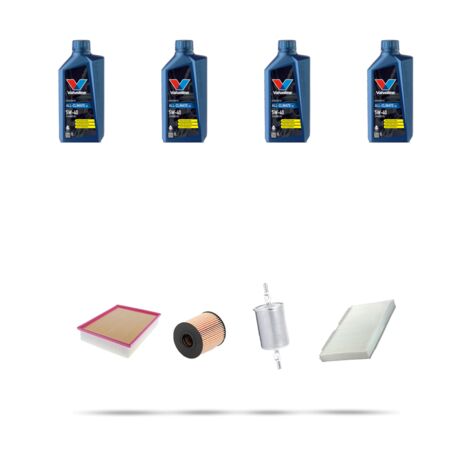 Kit tagliando 4 FILTRI e 4L OLIO compatibile con Peugeot 307 2.0 16V 103kw dal 2005