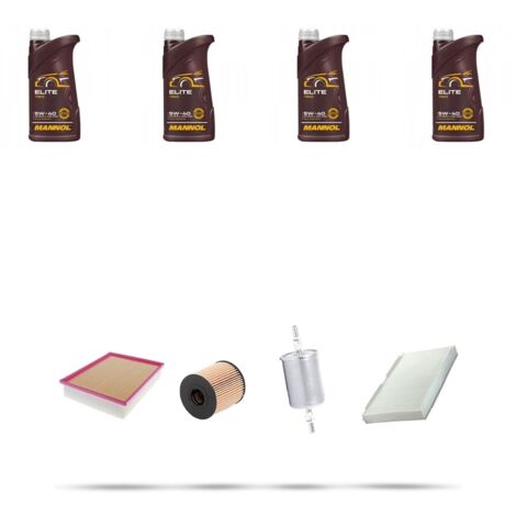 Kit tagliando 4 FILTRI e 4L OLIO compatibile con Peugeot 307 2.0 16V 103kw dal 2005