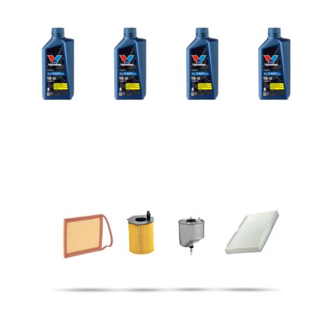 Kit tagliando 4 FILTRI e 4L OLIO compatibile con Peugeot 308 1.6 Hdi 84kw Dal 2013