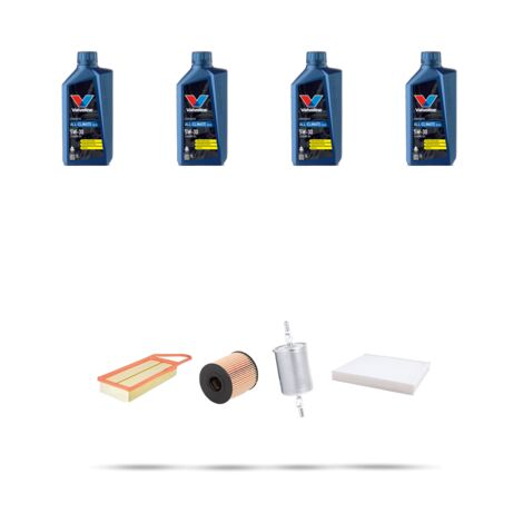 Kit tagliando 4 FILTRI e 4L OLIO compatibile con Peugeot 407 2.0 16v 103kw dal 2005