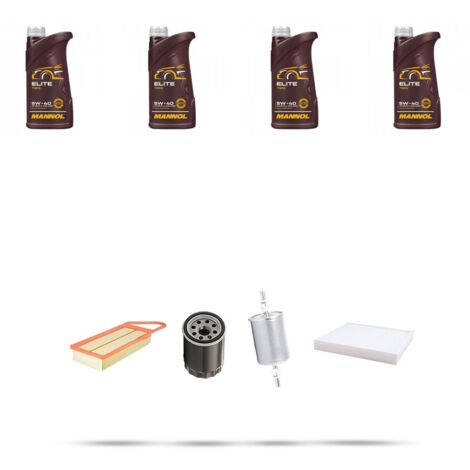 Kit tagliando 4 FILTRI e 4L OLIO compatibile con Peugeot 407 2.2 16v 116kw dal 2004