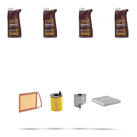Kit tagliando 4 FILTRI e 4L OLIO compatibile con Peugeot 508 1.6 BlueHDI 82kw Dal 2010