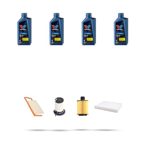 Kit tagliando 4 FILTRI e 4L OLIO compatibile con Peugeot Bipper 1.3 HDI 55kw Dal 2010