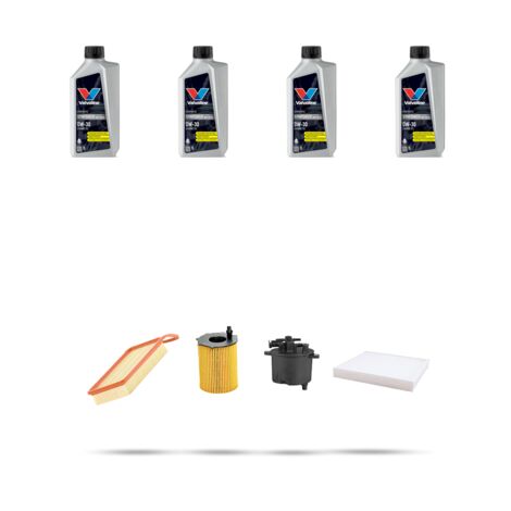 Kit tagliando 4 FILTRI e 4L OLIO compatibile con Peugeot Bipper 1.4 HDI 50kw Dal 2008