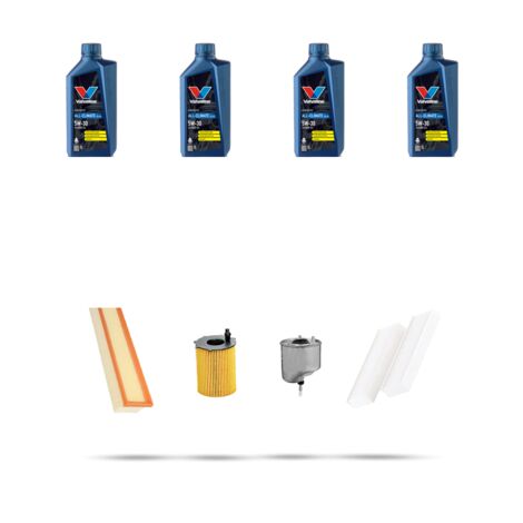 Kit tagliando 4 FILTRI e 4L OLIO compatibile con Peugeot Partner II 1.6 Hdi 55kw dal 2008