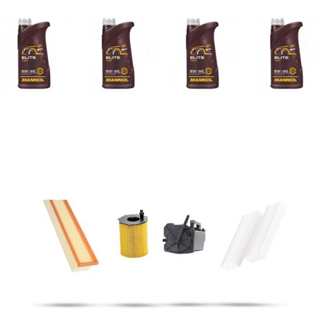 Kit tagliando 4 FILTRI e 4L OLIO compatibile con Peugeot Partner II 1.6 HDI 66kw dal 2008
