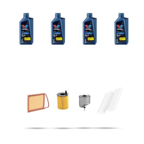 Kit tagliando 4 FILTRI e 4L OLIO compatibile con Peugeot Partner II 1.6 HDI 84kw dal 2013