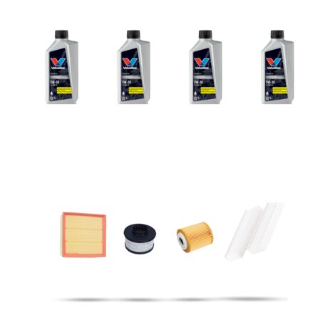Kit tagliando 4 FILTRI e 4L OLIO compatibile con Peugeot Rifter (K9) 1.5 BlueHDI 75kw Dal 2018