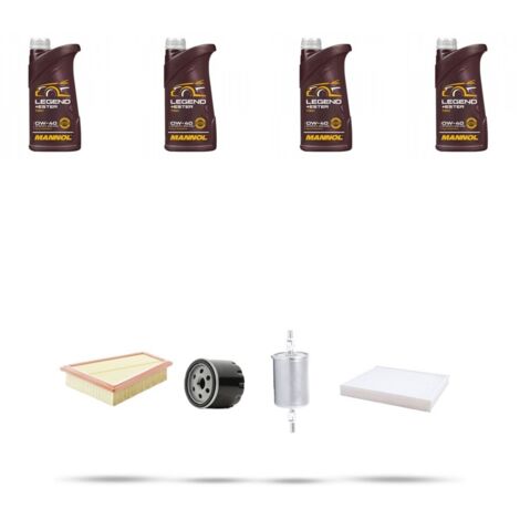 Kit tagliando 4 FILTRI e 4L OLIO compatibile con Reanult Megane III 2.0 16V 103Kw dal 2009