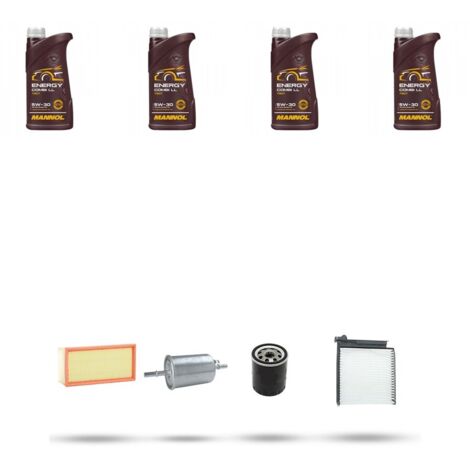 Kit tagliando 4 FILTRI e 4L OLIO compatibile con Renault Clio III 2.0 16V 102kw Dal 2006