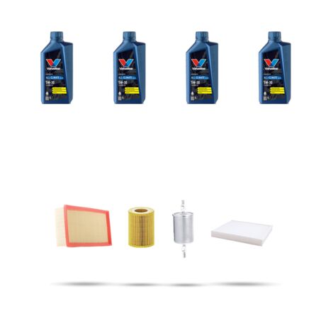 Kit tagliando 4 FILTRI e 4L OLIO compatibile con Renault Kangoo 1.2 16v 55kw dal 2001
