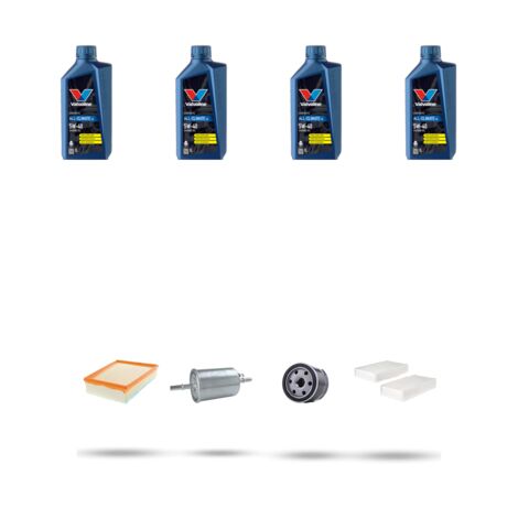 Kit tagliando 4 FILTRI e 4L OLIO compatibile con Renault Kangoo II 1.6 8V 64kw Dal 2008
