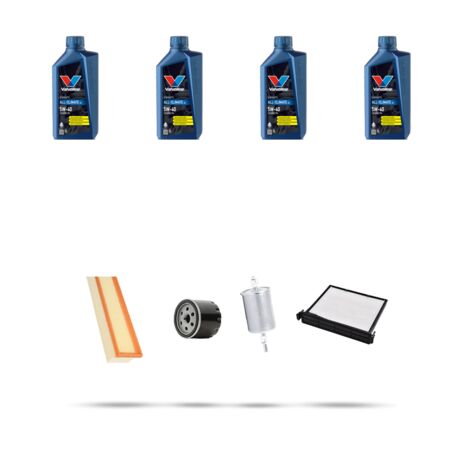 Kit tagliando 4 FILTRI e 4L OLIO compatibile con Renault Twingo II 1.2 16v 55kw Dal 2007