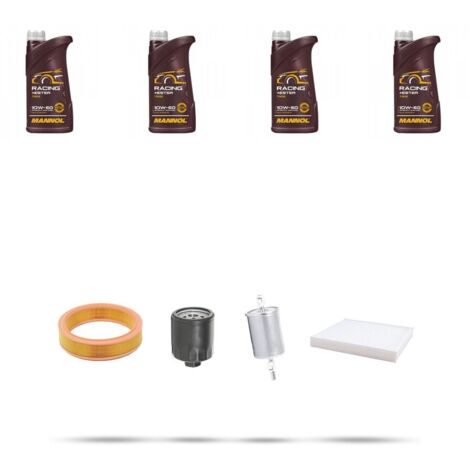 Kit tagliando 4 FILTRI e 4L OLIO compatibile con Seat Arosa 1.0 37kw Dal 1997