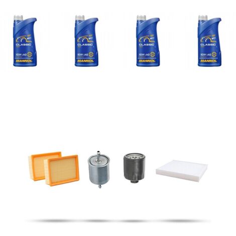 Kit tagliando 4 FILTRI e 4L OLIO compatibile con Seat Ibiza III 1.0 37kw Dal 1999
