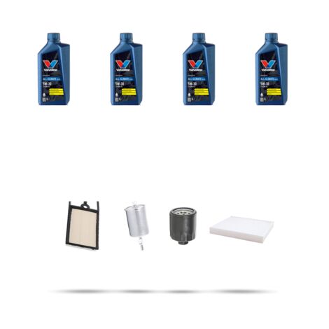 Kit tagliando 4 FILTRI e 4L OLIO compatibile con Seat Ibiza III 1.4 16v 74kw Dal 1999
