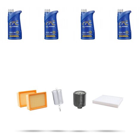 Kit tagliando 4 FILTRI e 4L OLIO compatibile con Seat Ibiza III 1.4 44kw Dal 1999