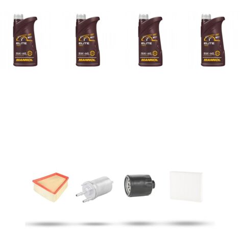 Kit tagliando 4 FILTRI e 4L OLIO compatibile con Seat Ibiza III 2.0 85Kw dal 2002 al 2009