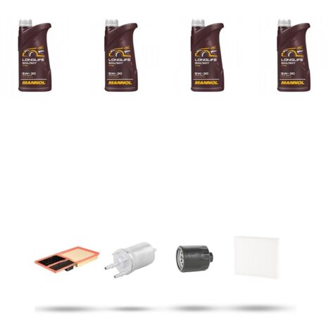 Kit tagliando 4 FILTRI e 4L OLIO compatibile con Seat Ibiza IV 1.4 16v 63kw dal 2008