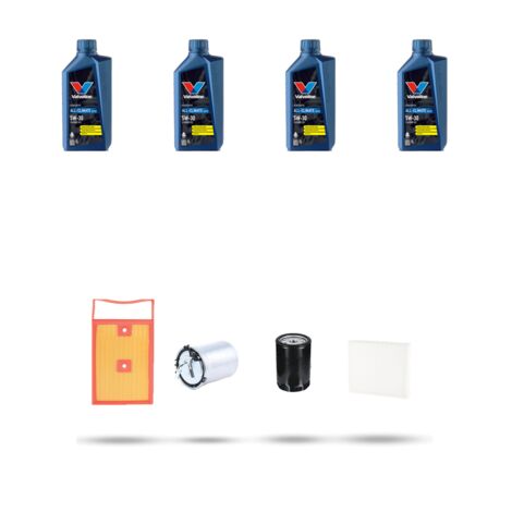 Kit tagliando 4 FILTRI e 4L OLIO compatibile con Seat Ibiza IV 1.4 TDI 66kw dal 2015