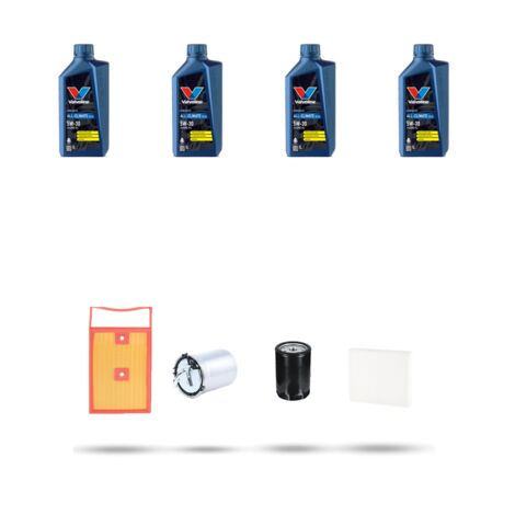 Kit tagliando 4 FILTRI e 4L OLIO compatibile con Seat Ibiza IV 1.4 TDI 77kw dal 2015