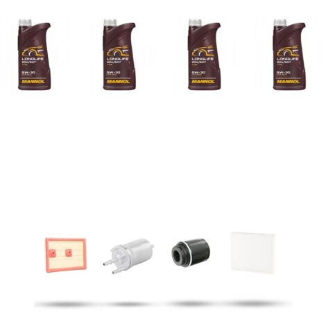 Kit tagliando 4 FILTRI e 4L OLIO compatibile con Seat Ibiza IV 1.4 TSI 110kw dal 2015