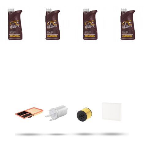 Kit tagliando 4 FILTRI e 4L OLIO compatibile con Seat Ibiza IV 1.6 16v 77kw dal 2008