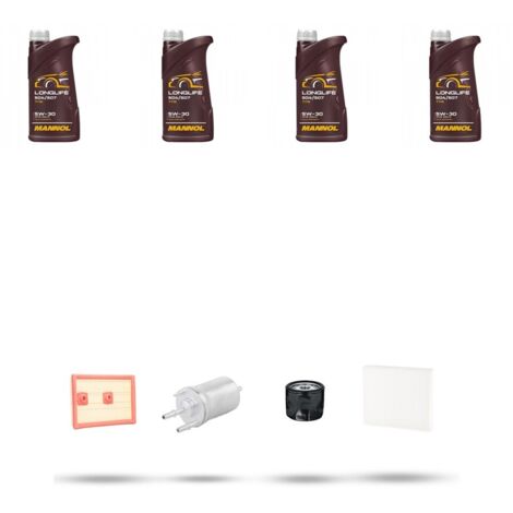 Kit tagliando 4 FILTRI e 4L OLIO compatibile con Seat Toledo IV (KG3) 1.2 TSI 81kw dal 2015