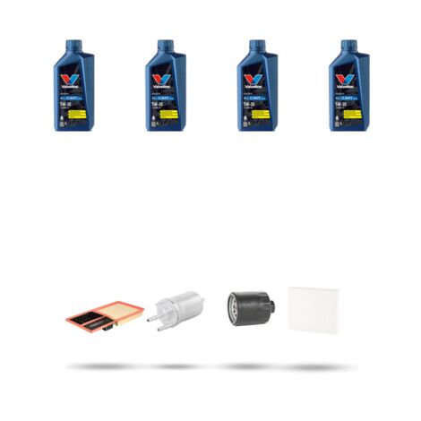 Kit tagliando 4 FILTRI e 4L OLIO compatibile con Skoda Fabia II (545,542) 1.4 16v 63kw dal 2007 al 2014