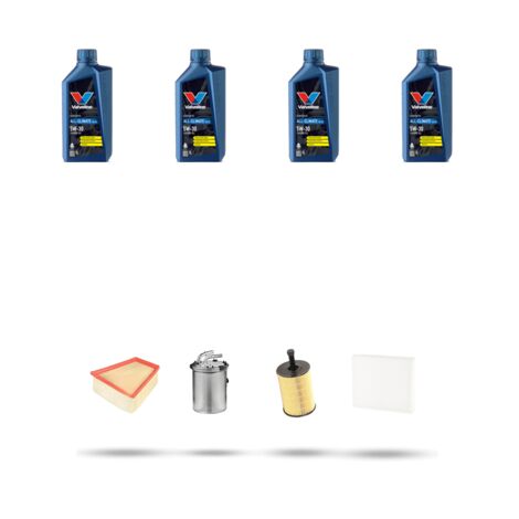 Kit tagliando 4 FILTRI e 4L OLIO compatibile con Skoda Fabia II (545,542) 1.4 TDI 51kw dal 2007 al 2014