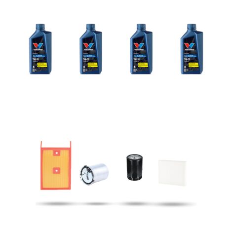 Kit tagliando 4 FILTRI e 4L OLIO compatibile con Skoda Fabia III (NJ3,NJ5) 1.4 Tdi 66kw Dal 2014