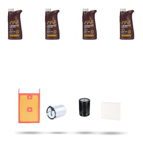 Kit tagliando 4 FILTRI e 4L OLIO compatibile con Skoda Fabia III (NJ3,NJ5) 1.4 Tdi 66kw Dal 2014