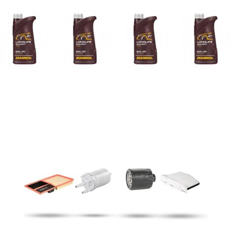 Kit tagliando 4 FILTRI e 4L OLIO compatibile con Skoda Octavia II 1.4 59kw Dal 2006 al 2013