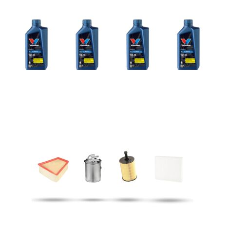 Kit tagliando 4 FILTRI e 4L OLIO compatibile con Skoda Praktik 1.4 TDI 51kw dal 2007