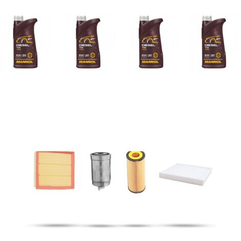 Kit tagliando 4 FILTRI e 4L OLIO compatibile con Skoda Superb I (3U) 1.9 TDI 74kw Dal 2001