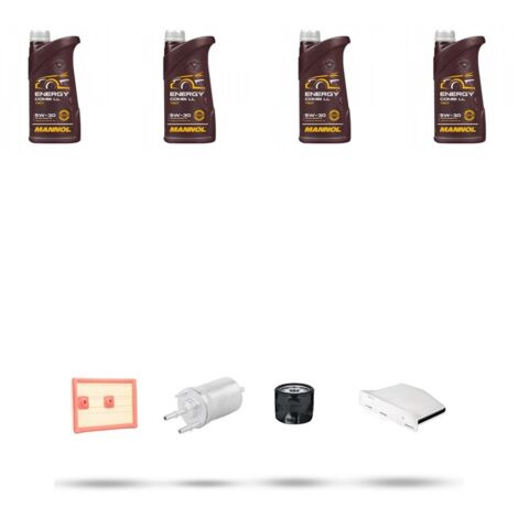 Kit tagliando 4 FILTRI e 4L OLIO compatibile con Skoda YETI (5L) 1.2 TSI 81kw Dal 2014